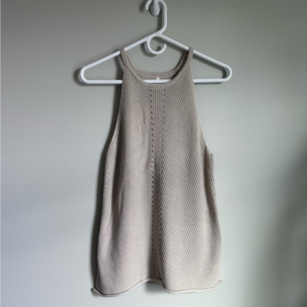 Beige Knit Tank Top
